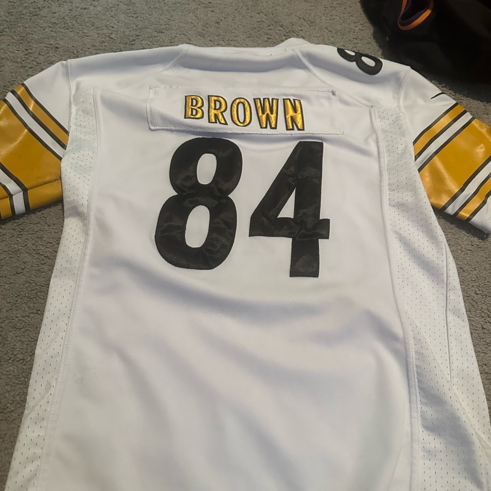 White Football Jersey with Black and Yellow Accents